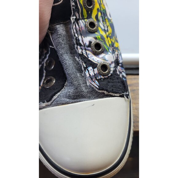 Vintage Don Ed Hardy women's size 7 yellow tiger canvas slip on shoes S1 - Picture 11 of 11